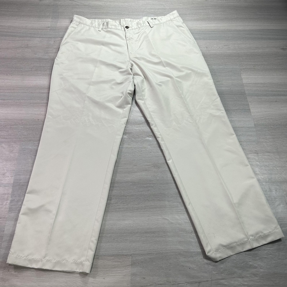 Adidas Climalite Golf Pants Mens 40x32 Beige Performance Lightweight AE7005